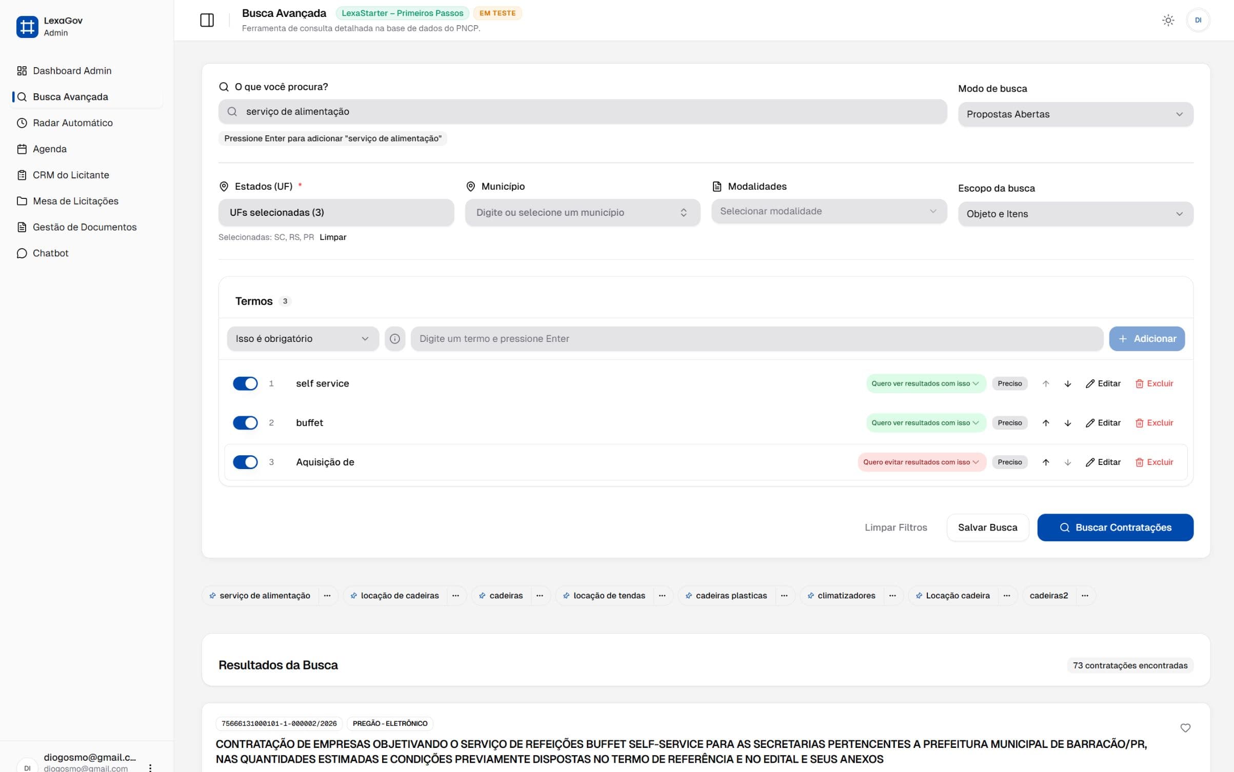Plataforma LexaGov - Dashboard Inteligente